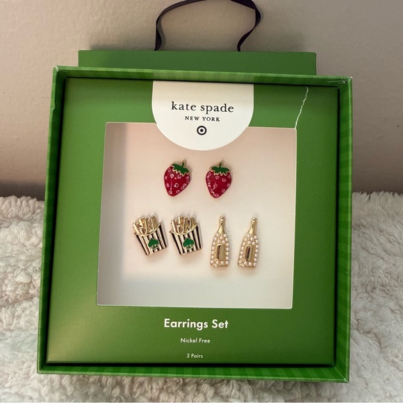Kate Spade Strawberry and Champagne Earrings Set - Picture 3 of 6